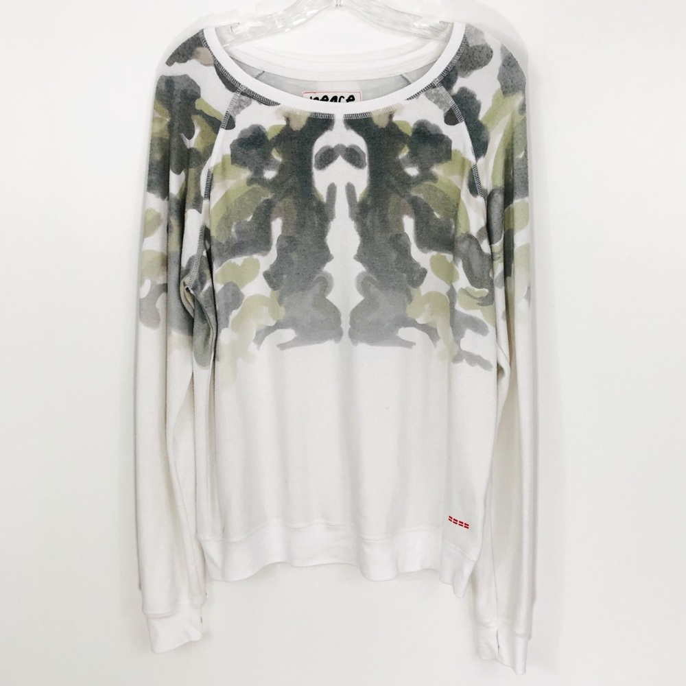 Peace Love World Camo Print Detail Pullover